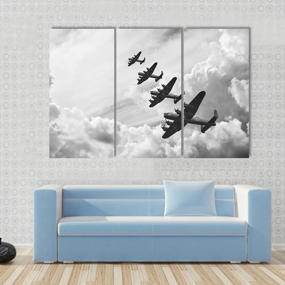 Fighter Jets In World War Canvas Wall Art
