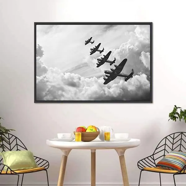 Fighter Jets In World War Canvas Wall Art