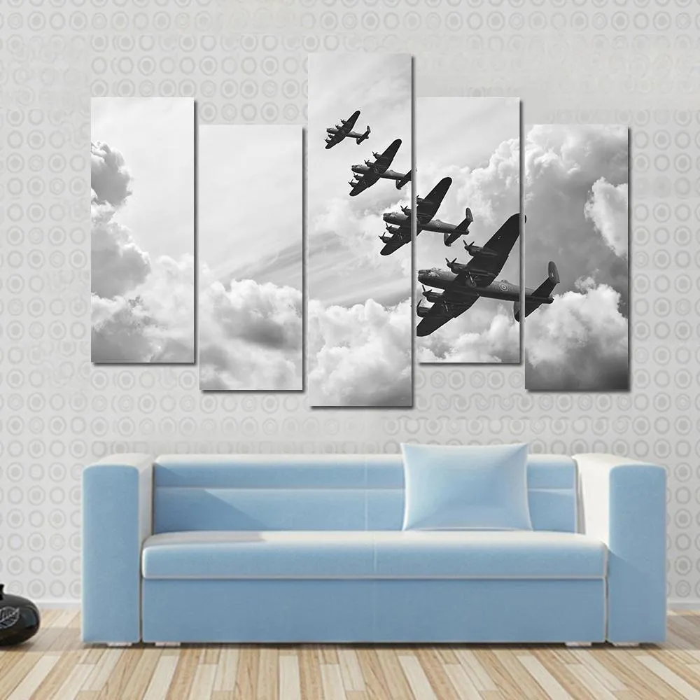 Fighter Jets In World War Canvas Wall Art
