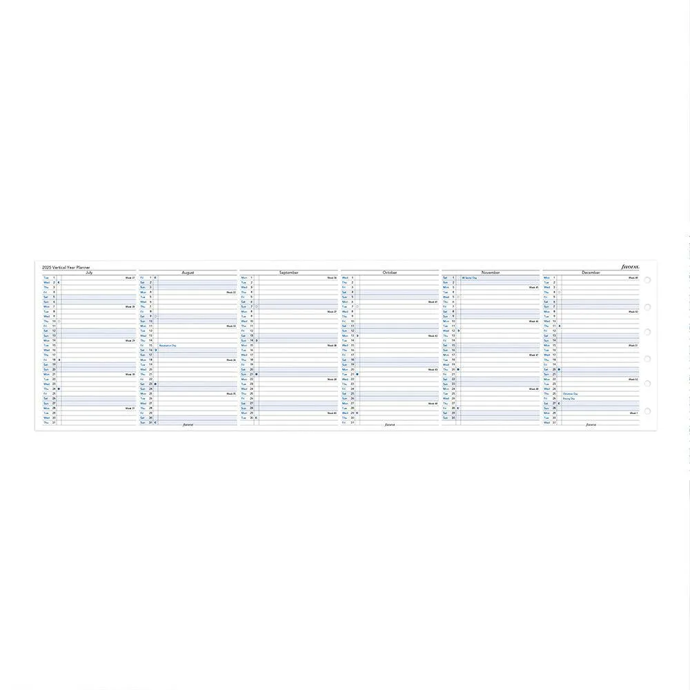 Filofax Pocket Vertical Year Planner 2025