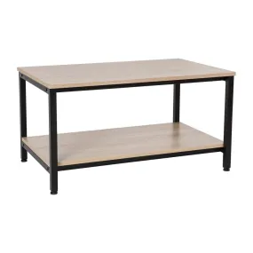 Finley Modern Industrial 2 Tier Rectangular Metal And Driftwood Coffee Table By Flash Furniture