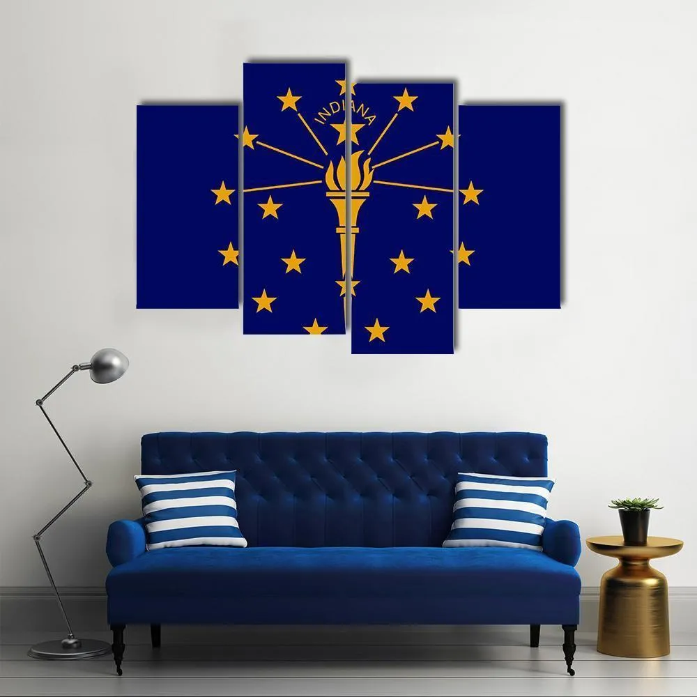 Flag Of Indiana Canvas Wall Art