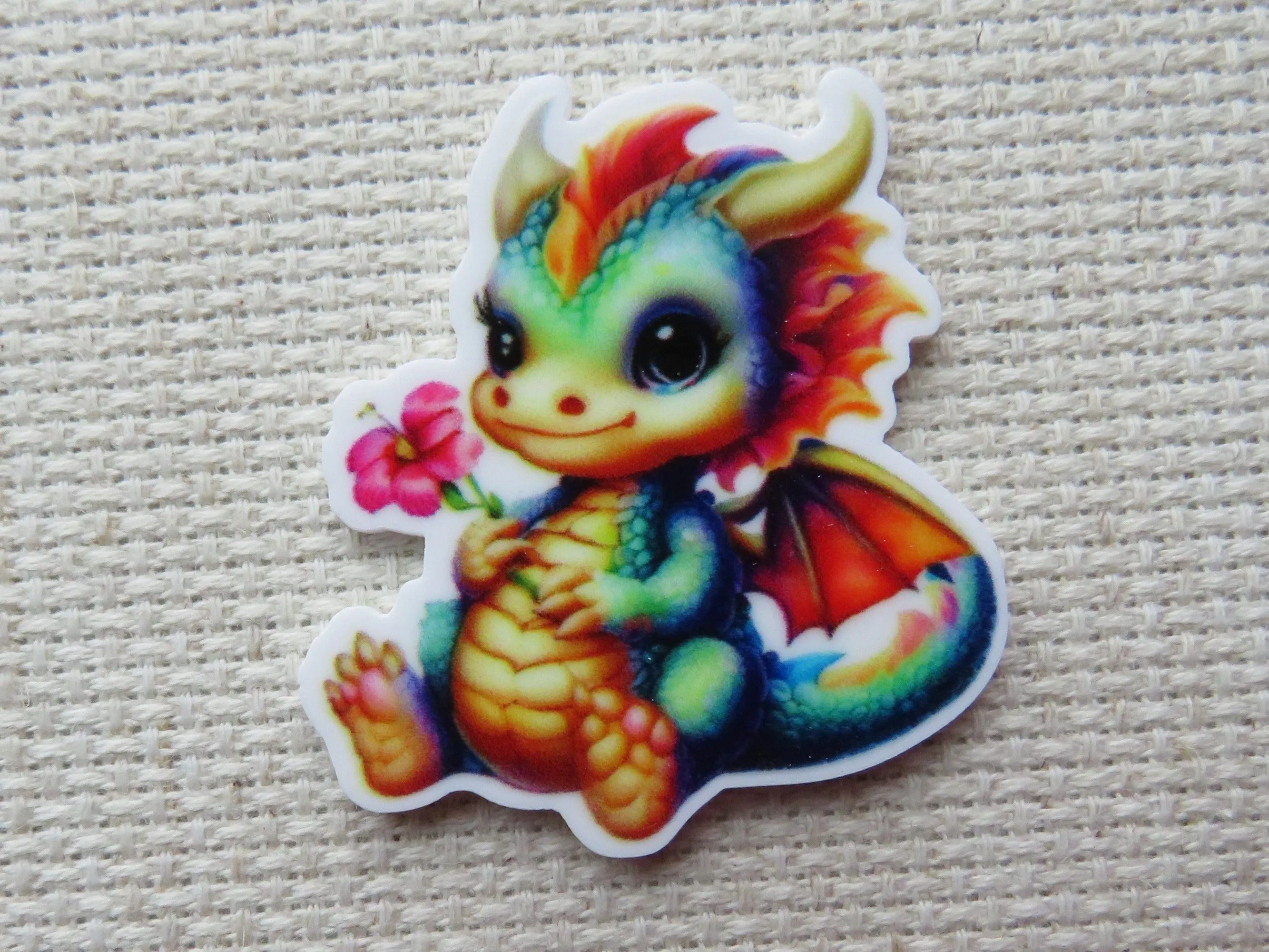 Flower Dragon Needle Minder, Cover Minder, Magnet
