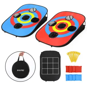 G4Free Portable Collapsible 5 Holes Cornhole Game Set with 8 Bean Bags