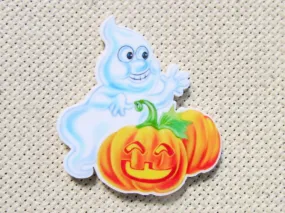 Ghost and Pumpkins Needle Minder, Cover Minder, Magnet