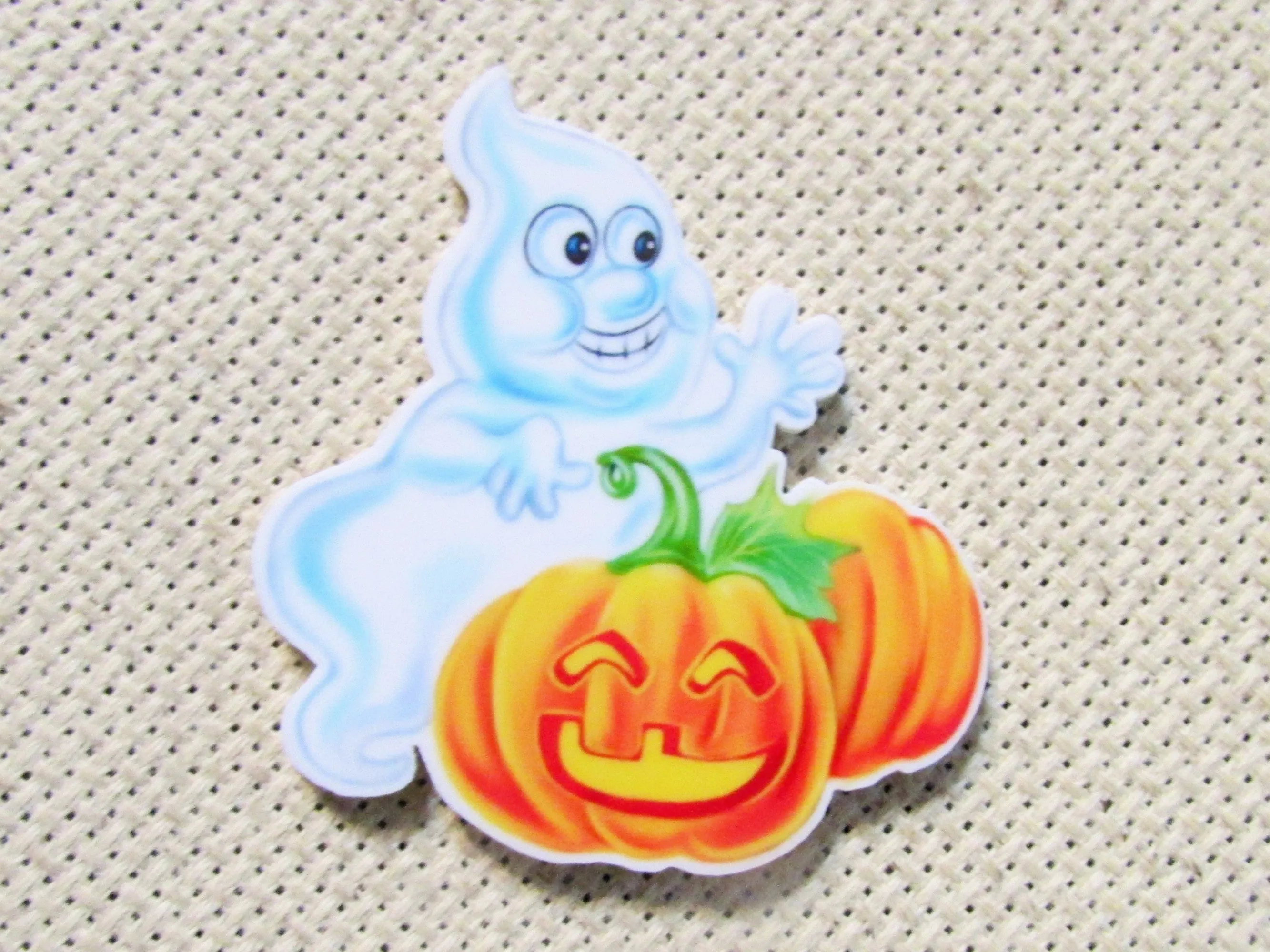 Ghost and Pumpkins Needle Minder, Cover Minder, Magnet
