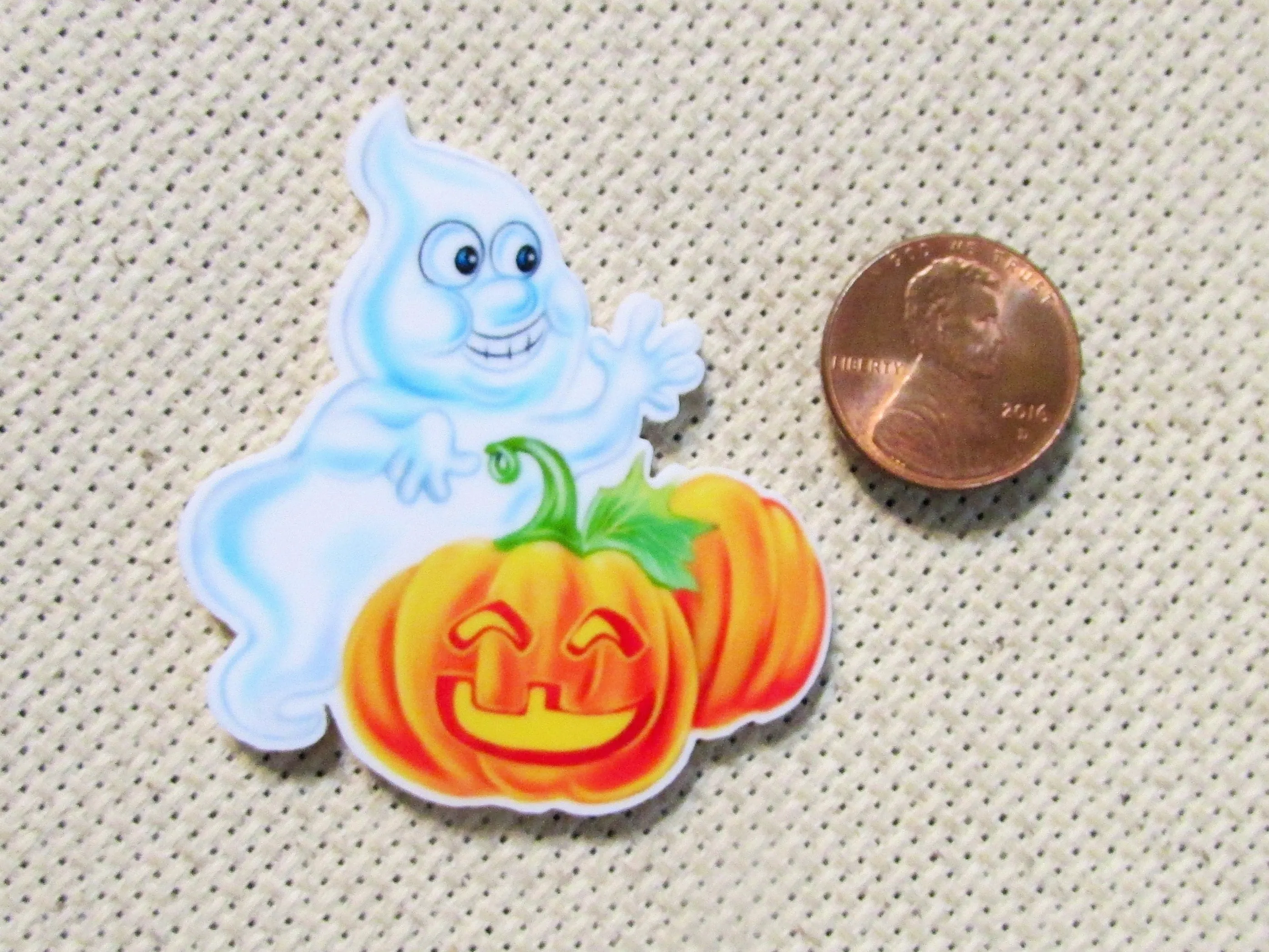 Ghost and Pumpkins Needle Minder, Cover Minder, Magnet