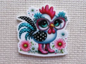 Glasses Wearing Chicken Needle Minder, Cover Minder, Magnet