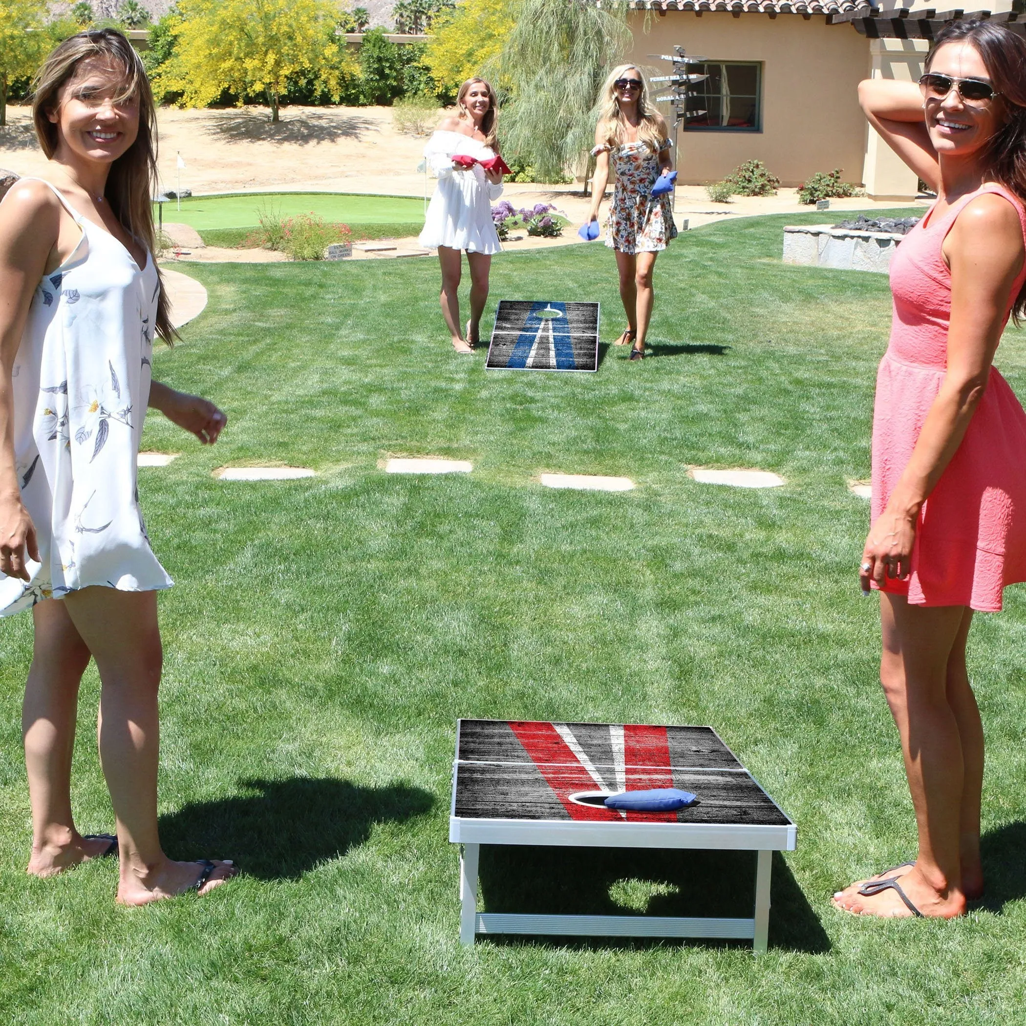 GoSports 4 ft x 2 ft LED Cornhole Set - Rustic