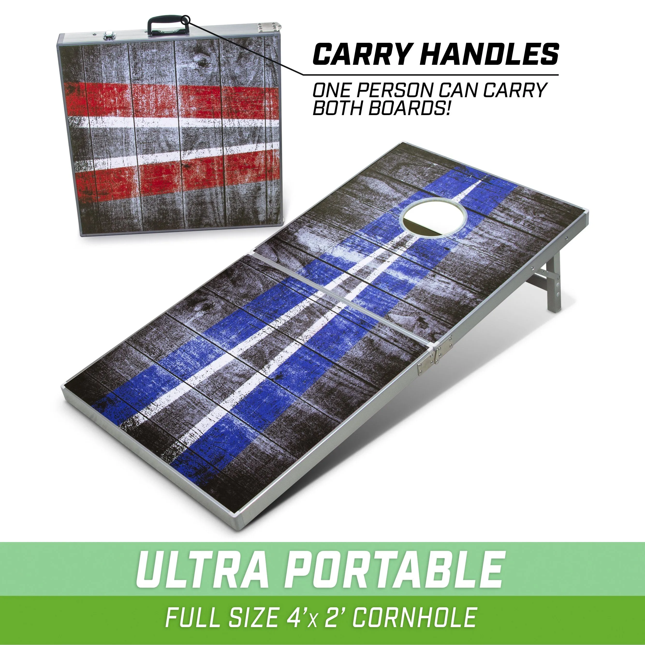 GoSports 4 ft x 2 ft LED Cornhole Set - Rustic