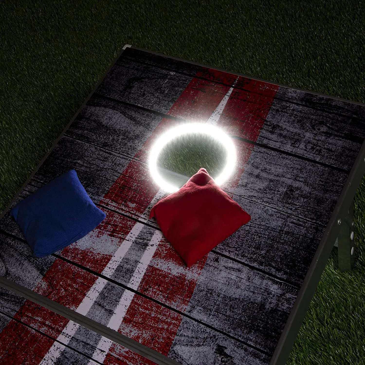 GoSports 4 ft x 2 ft LED Cornhole Set - Rustic