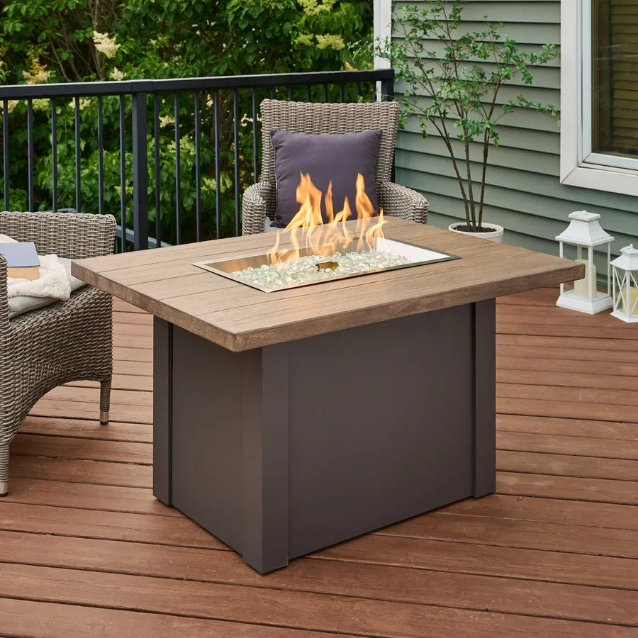 Havenwood Rectangular Gas Fire Pit 44" Table By The Outdoor Great Room