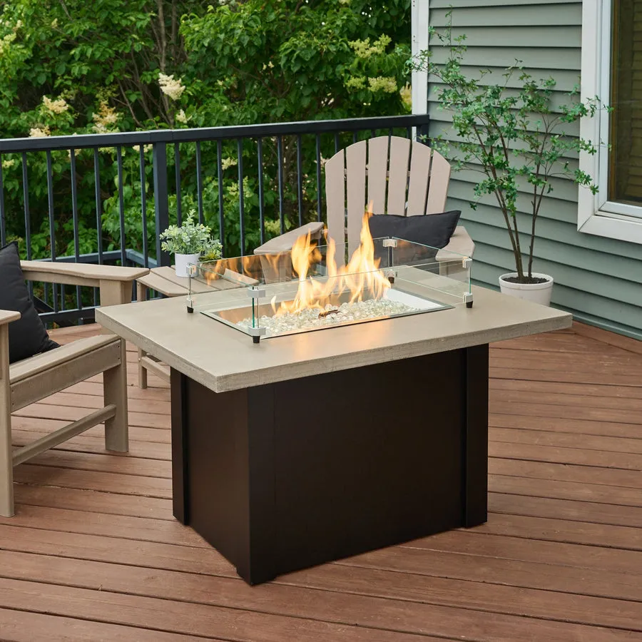 Havenwood Rectangular Gas Fire Pit 44" Table By The Outdoor Great Room