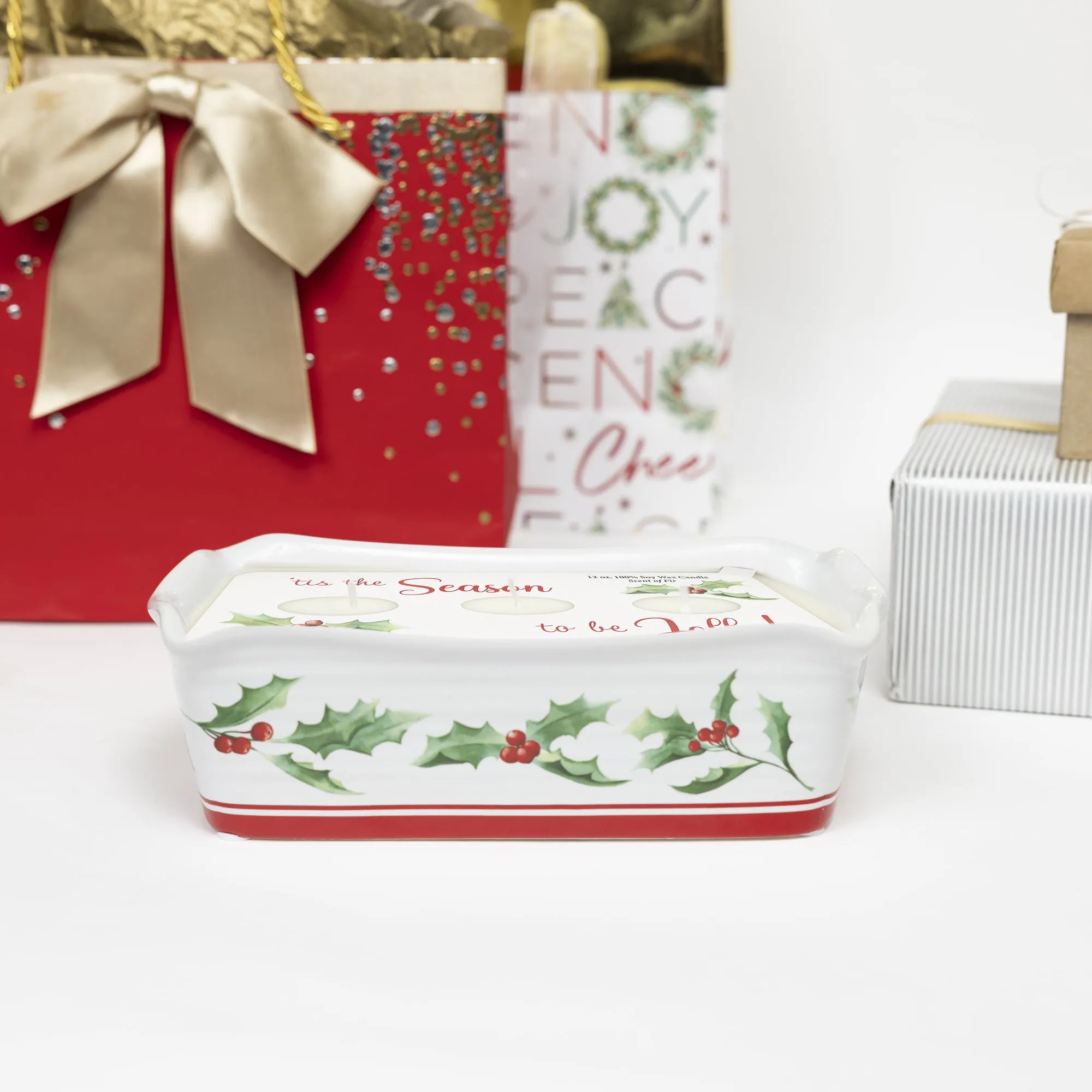 Holly Jolly 12 oz - 100% Soy Wax Reveal Triple Wick Candle Scent: Fir