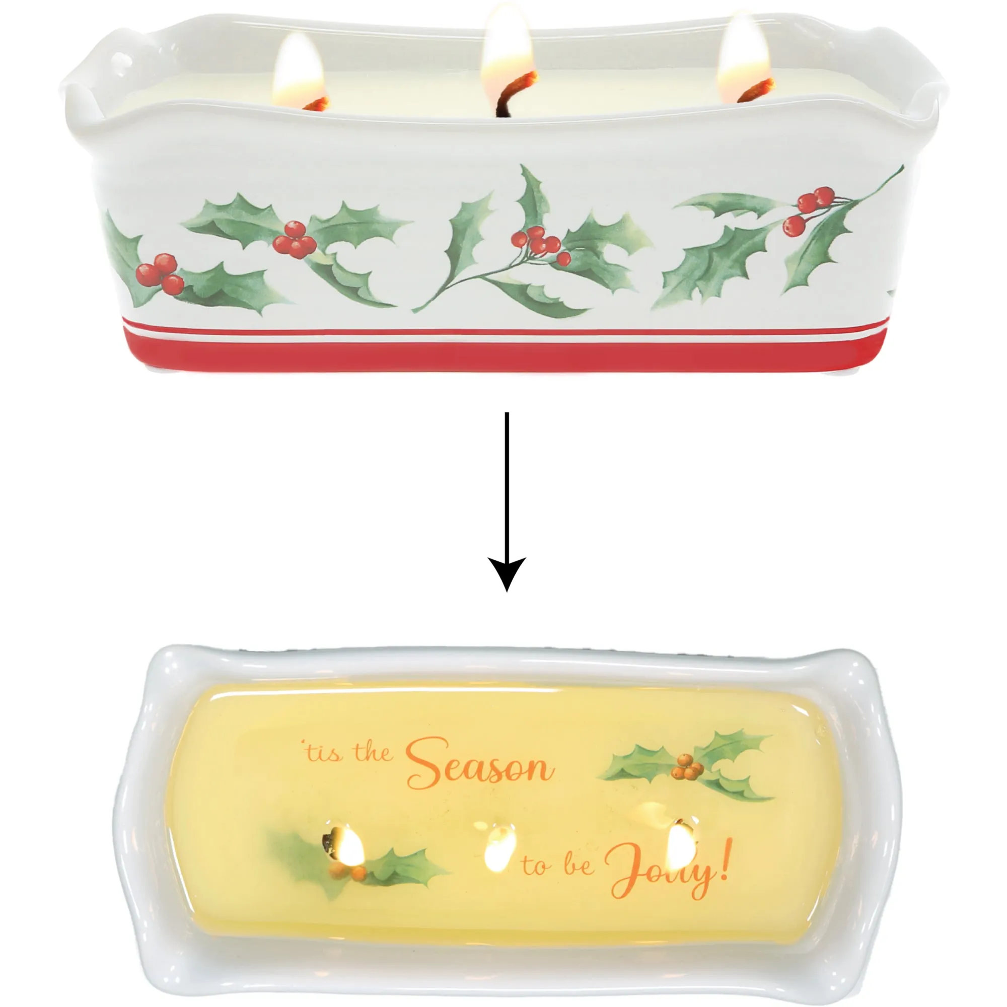 Holly Jolly 12 oz - 100% Soy Wax Reveal Triple Wick Candle Scent: Fir