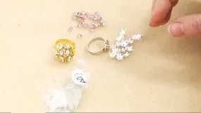 How to Make a Vintage-Inspired Ring using Crystal Clay, Bead Caps, and Chatons