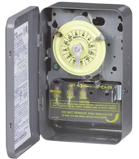 Intermatic T103 Mechanical Timer Switch, 40 A, 120 V, 3 W, 24 hr Time Setting, 12 On/Off Cycles Per Day Cycle :EA: QUANTITY: 1