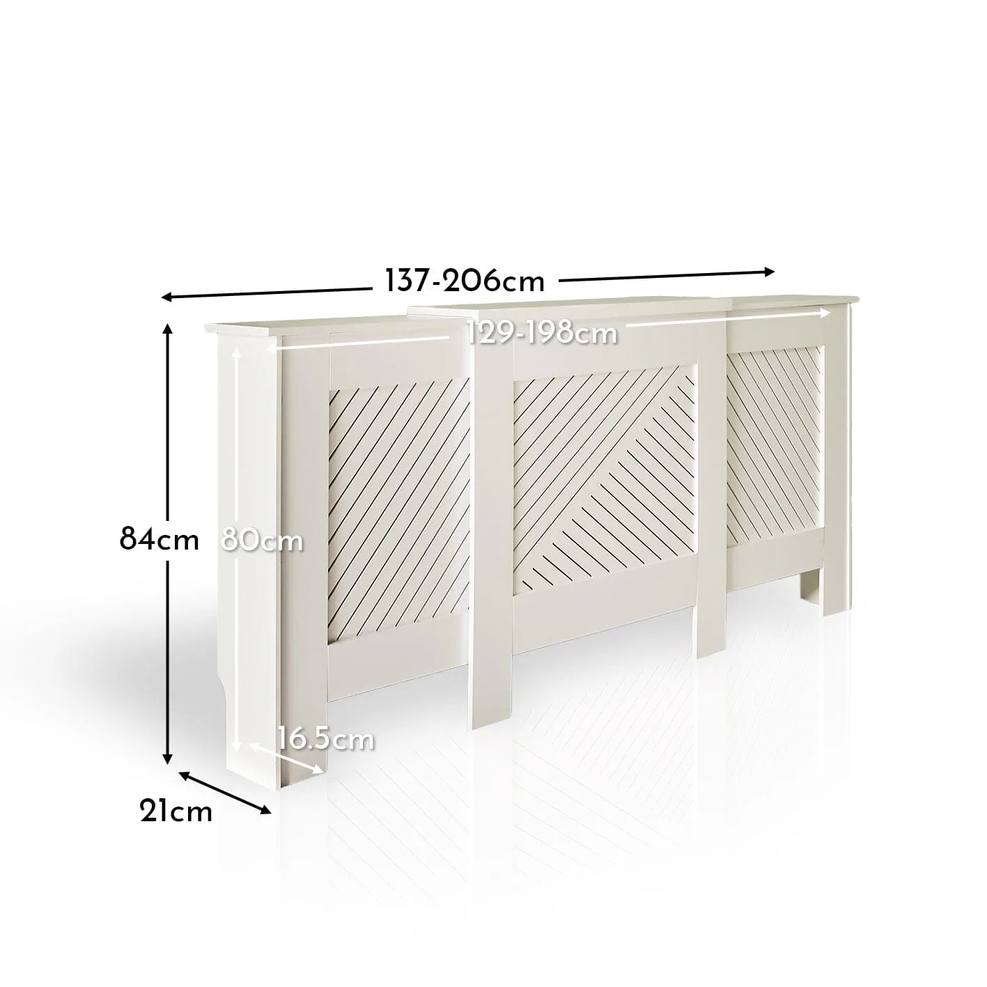 Jack Adjustable Radiator Cover - Snow White