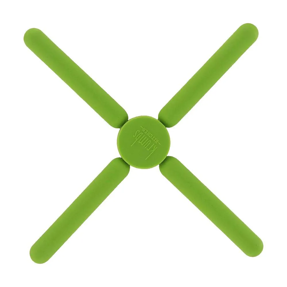 Krumbs Kitchen Chef's Collection Silicone Foldable Trivet, Green