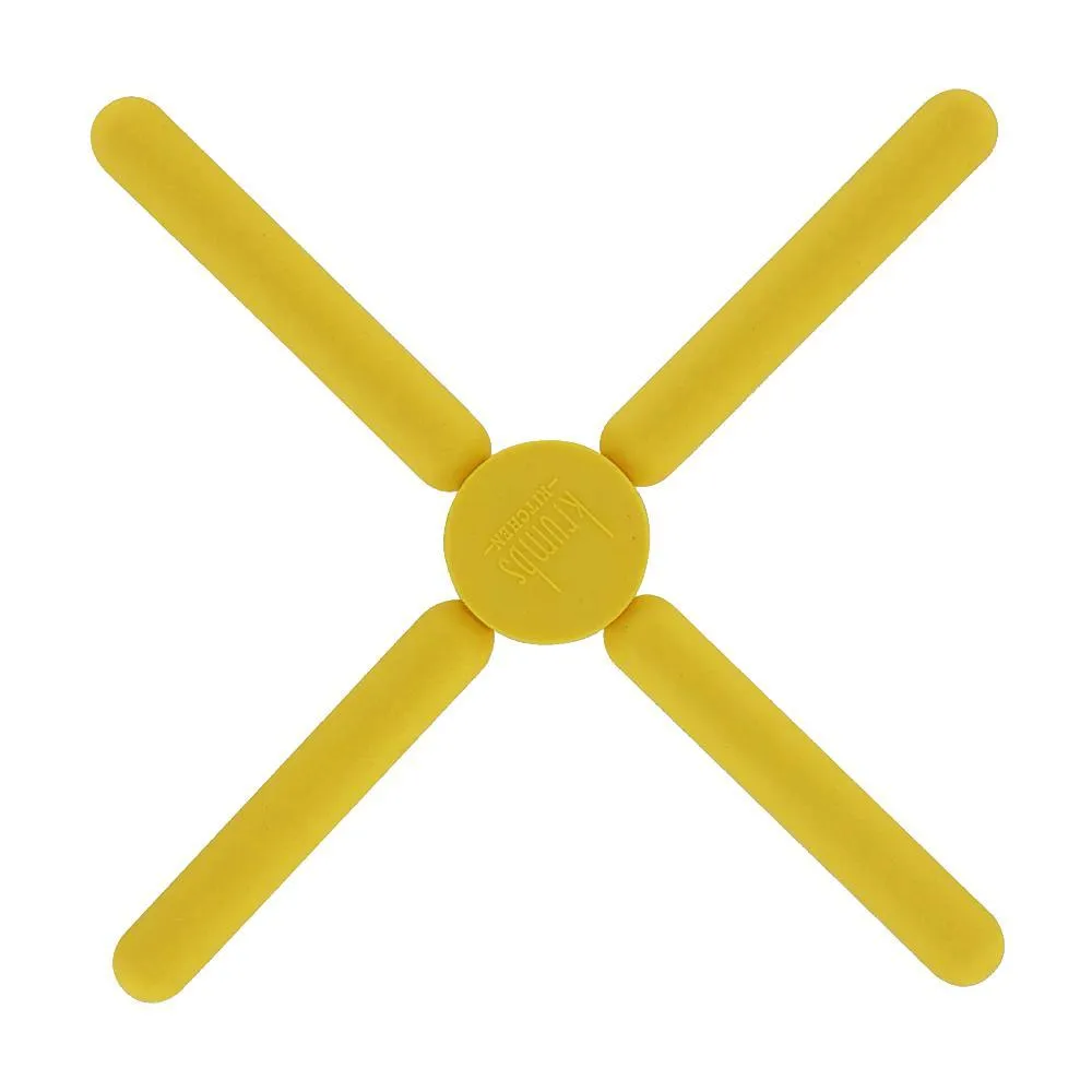 Krumbs Kitchen Chef's Collection Silicone Foldable Trivet, Yellow
