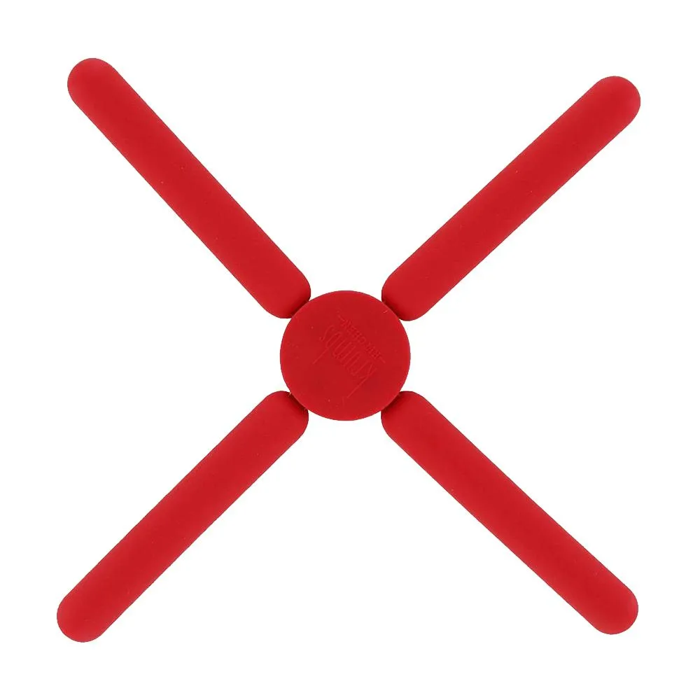 Krumbs Kitchen Chef's Collection Silicone Foldable Trivet,Red