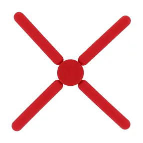 Krumbs Kitchen Chef's Collection Silicone Foldable Trivet,Red