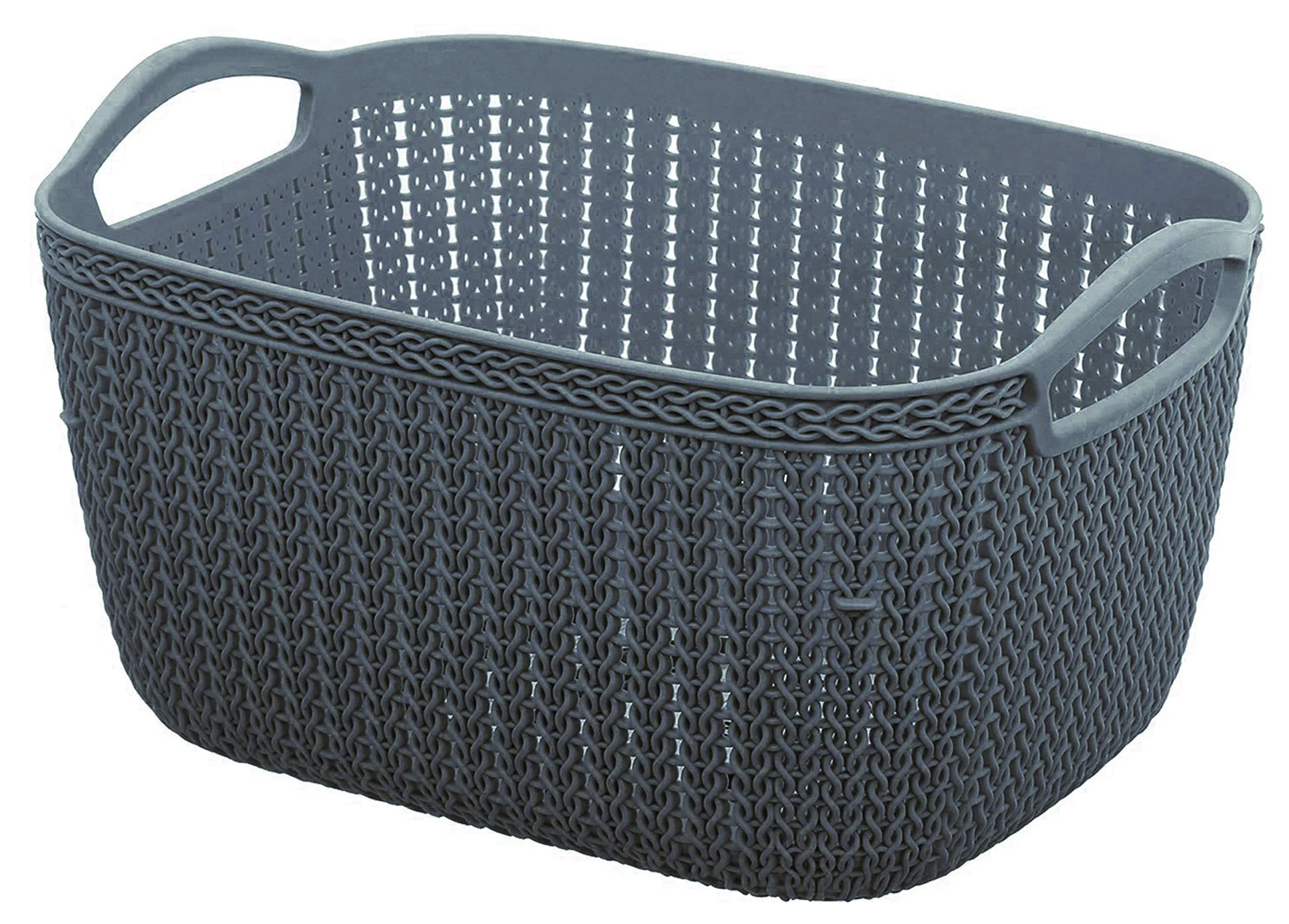 Kuber Industries Q-6 Unbreakable Plastic 4 Pieces Multipurpose Large Size Flexible Storage Baskets/Fruit Vegetable Bathroom Stationary Home Basket with Handles (Light Blue & Grey)