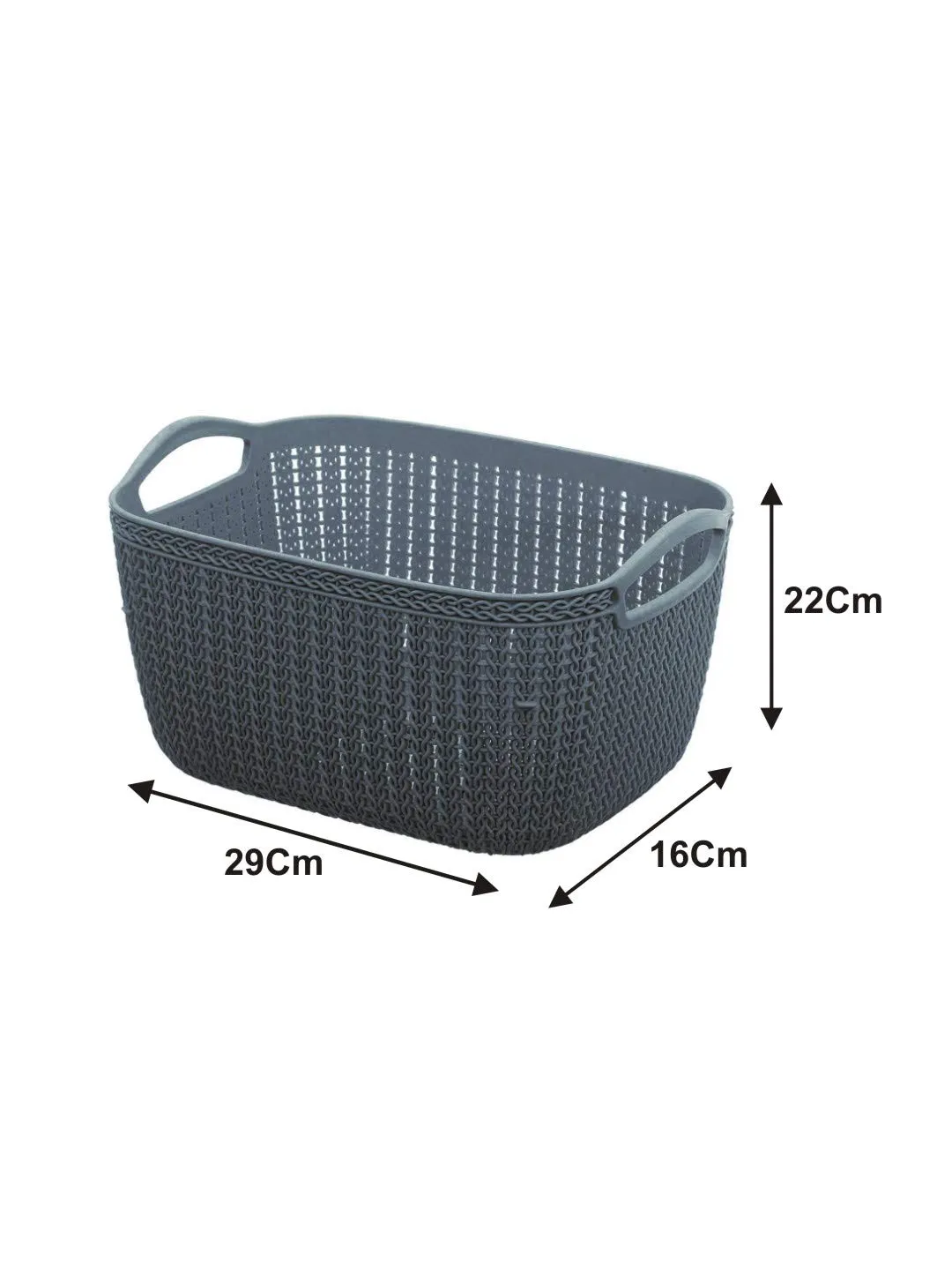 Kuber Industries Q-6 Unbreakable Plastic 4 Pieces Multipurpose Large Size Flexible Storage Baskets/Fruit Vegetable Bathroom Stationary Home Basket with Handles (Light Blue & Grey)