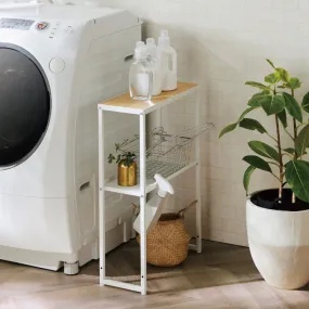 Laundry Storage 2 Tier Side Rack HSR-6WH White