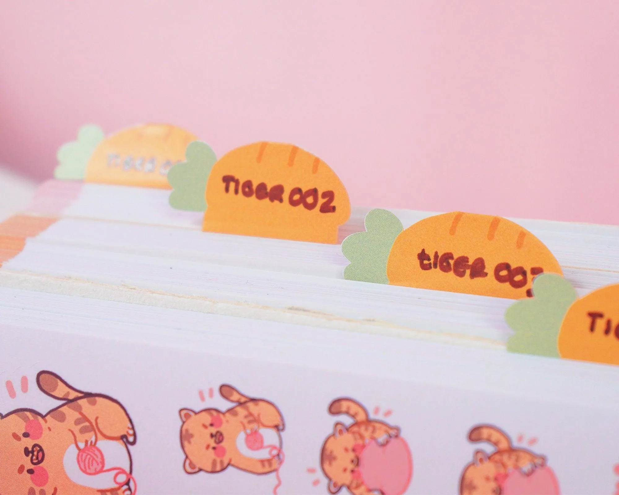 Little Carrots Index Tabs | Cute Writable Organisation Stickers | ID007