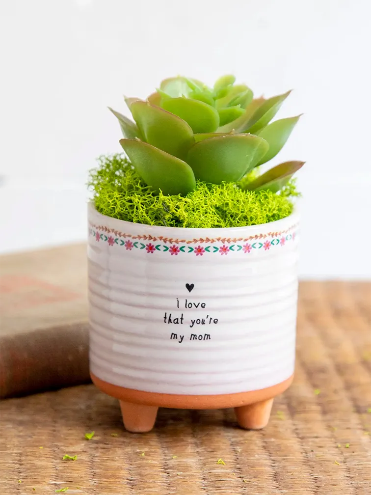 LOVE YOU MY MOM MINI ARTISAN PLANTER