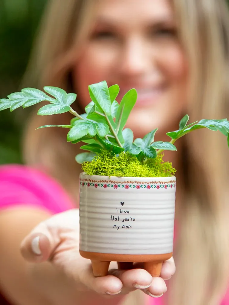 LOVE YOU MY MOM MINI ARTISAN PLANTER