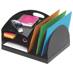 Marbig Desktop Stationery Folder Files Organiser Metal 2 Way Black