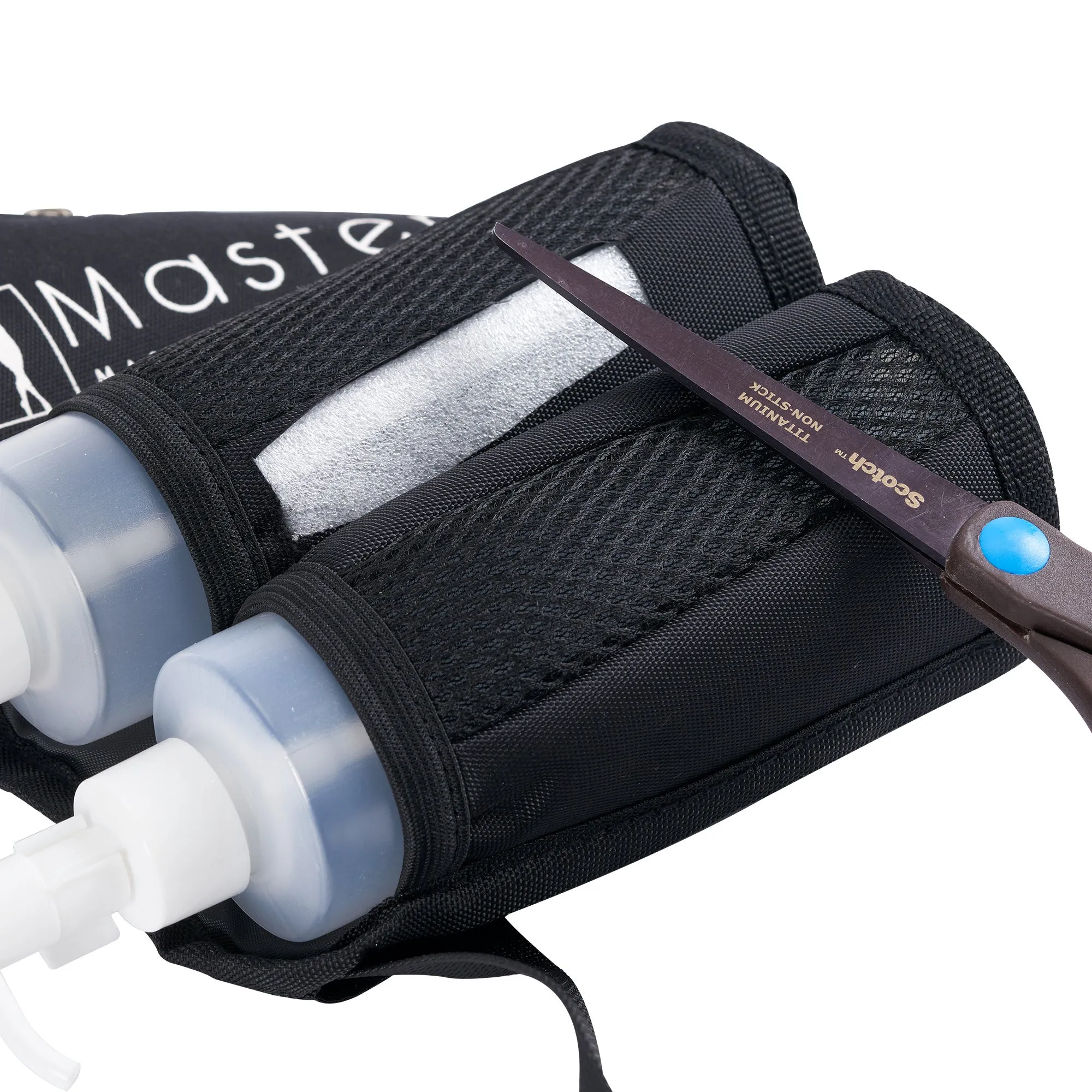 Master Massage Double Bottle Massage Oil Holster Bag-Adjustable Bottle Cream Bag & Lotion Bag Dual Kit–Massage Bottle Lotion Holster Incl. Two 8 Oz Refillable Pump Dispenser