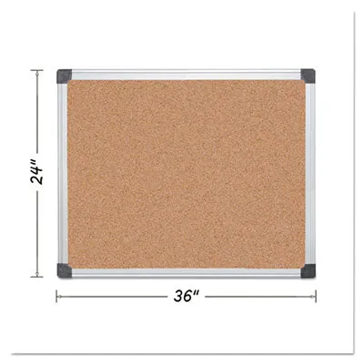 MasterVision Value Cork Bulletin Board with Aluminum Frame, 36 x 48, Natural (CA051170)
