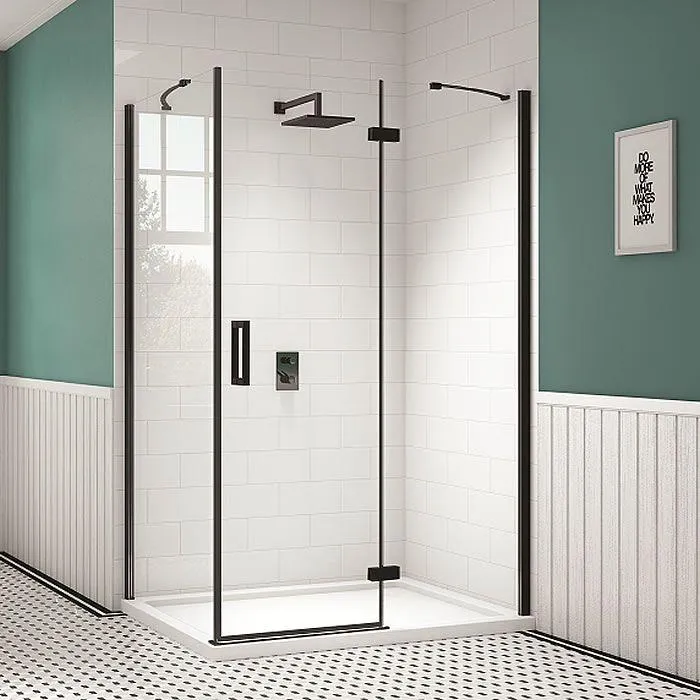 Merlyn Black Hinge Door & Inline Panel with Side Panel