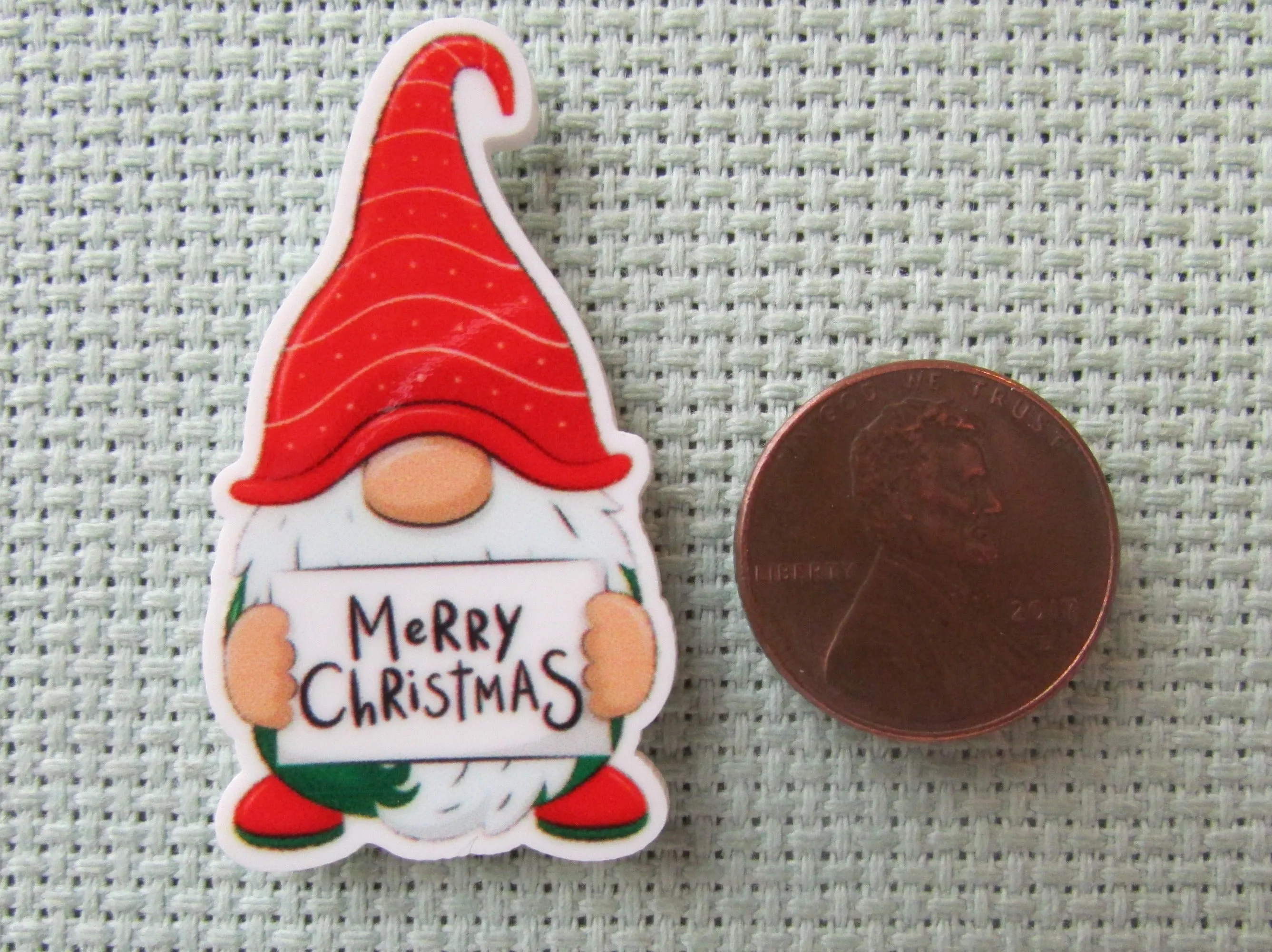 Merry Christmas Gnome Needle Minder, Cover Minder, Magnet