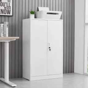 MetalStorage Cabinet with Locking Doors and Adjustable Shelf, Folding FilingStorage Cabinet , FoldingStorage Locker Cabinet for Home Office,School,Garage, White