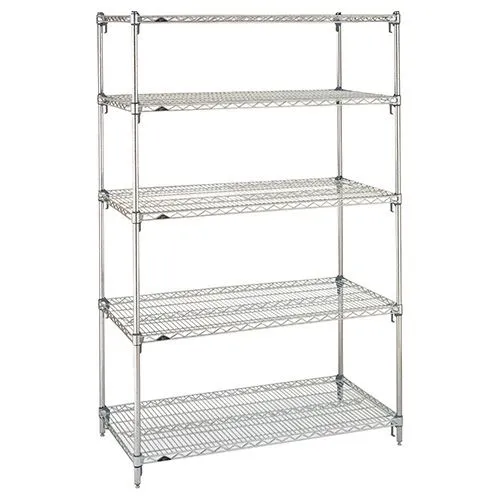 Metro 5A457C 21" x 48" x 74" Chrome Wire Shelving Unit with 5 Super Adjustable&trade; Wire Shelves