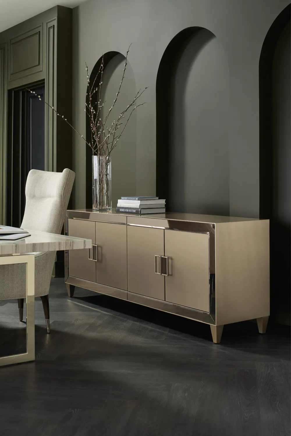 Mirrored Modern Console | Caracole Mogul