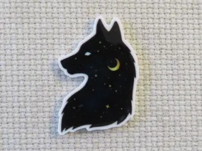 Night Sky Wolf Profile Needle Minder, Cover Minder, Magnet