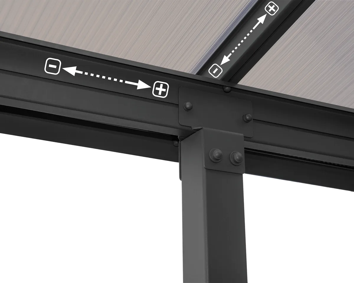 Olympia™ Patio Cover ~10 ft. x 14 ft. Grey Frame Bronze Panels | Palram-Canopia