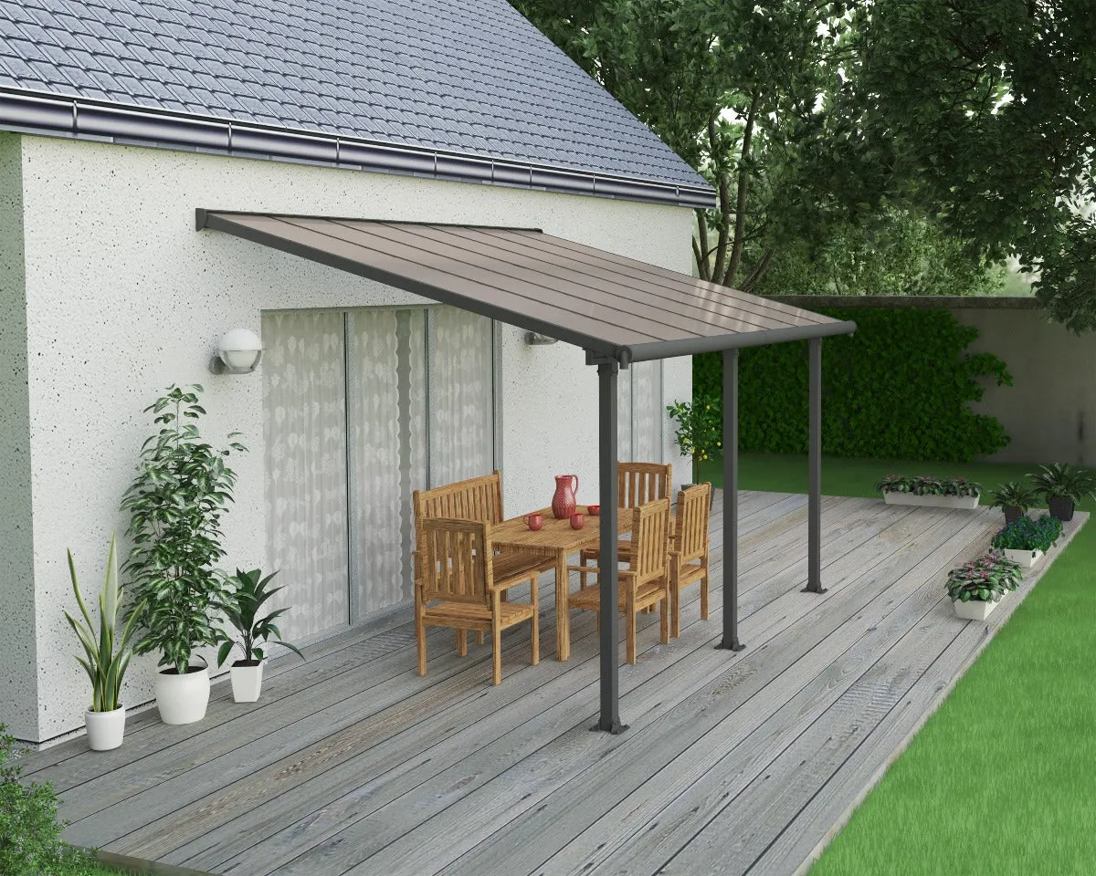Olympia™ Patio Cover ~10 ft. x 14 ft. Grey Frame Bronze Panels | Palram-Canopia