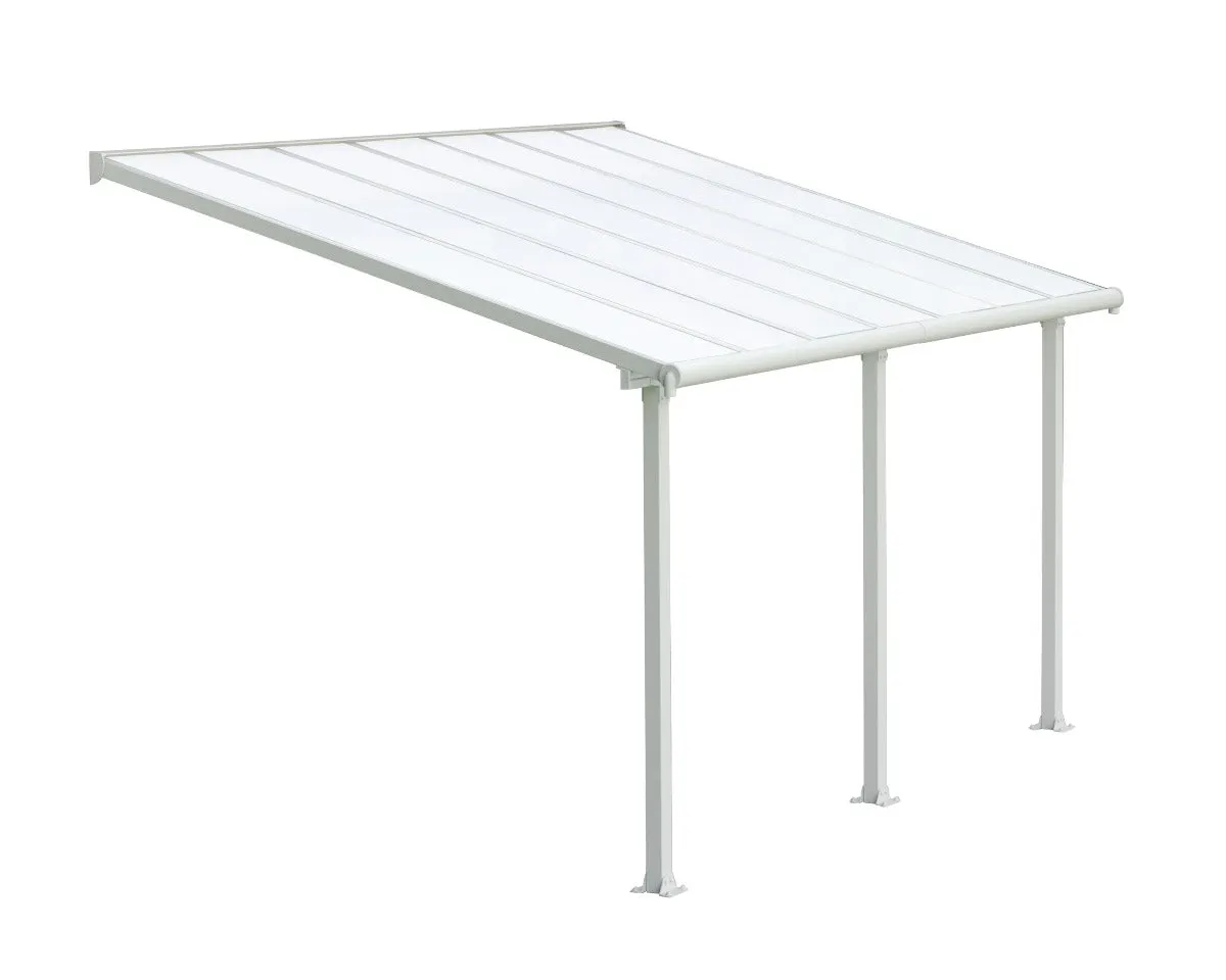 Olympia™ Patio Cover ~10 ft. x 14 ft. White Frame White Panels | Palram-Canopia