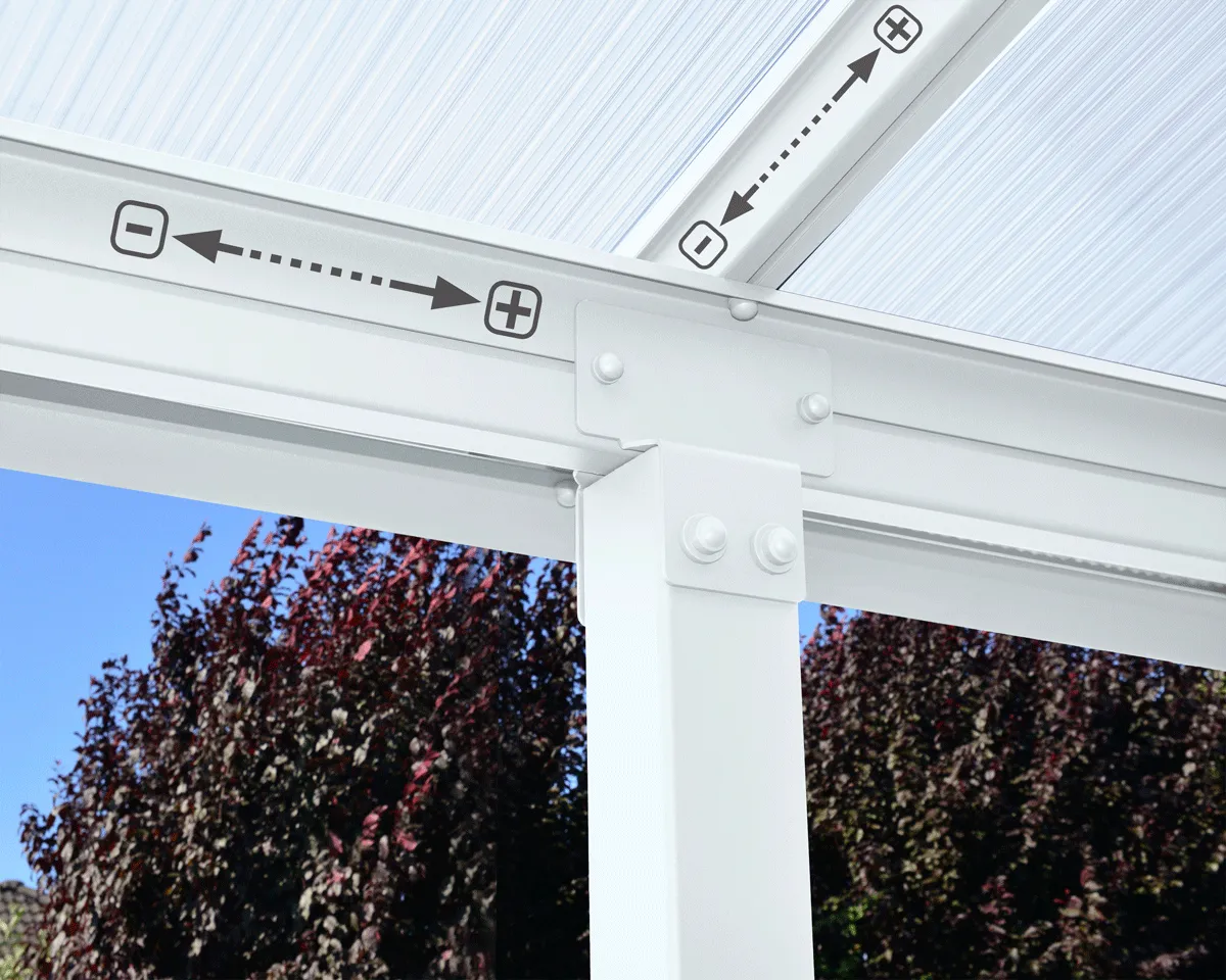 Olympia™ Patio Cover ~10 ft. x 14 ft. White Frame White Panels | Palram-Canopia