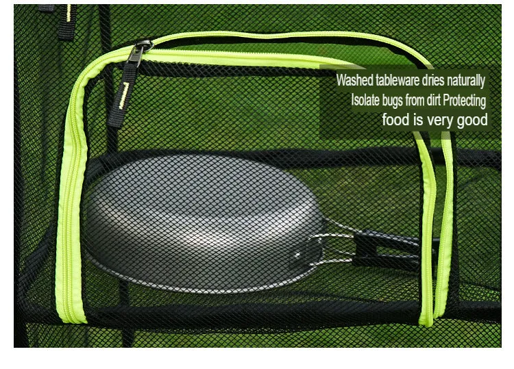 Outdoor Folding Drying Net Four-Layer Storage Basket Storage Basket Camping Fish Drying Net Rack Hanging Basket Drying Rack Net