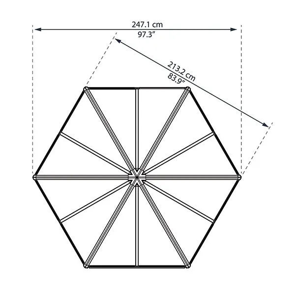 Palram Canopia Oasis Hexagonal 8ft Greenhouse