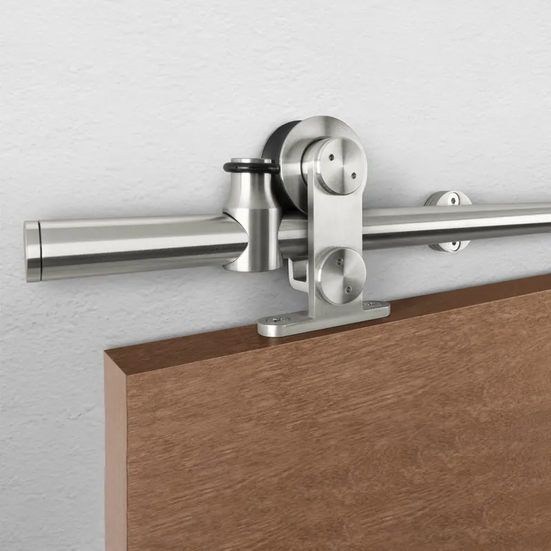 Pemko W60D/6 Black Powder Coated Stainless Steel Sliding Wood Door Track System -  78.75" Length