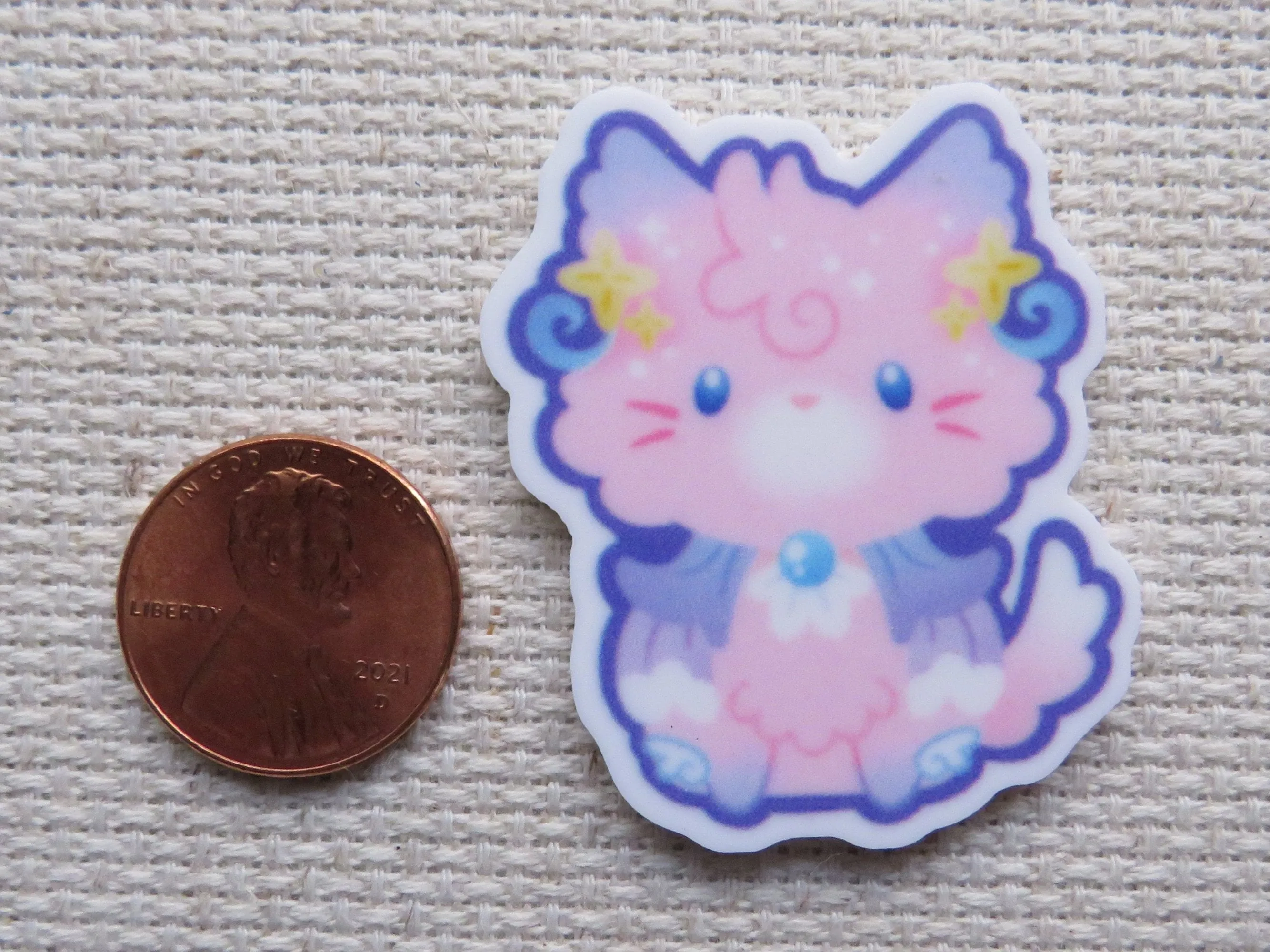 Pink and Blue Kitty Needle Minder, Cover Minder, Magnet