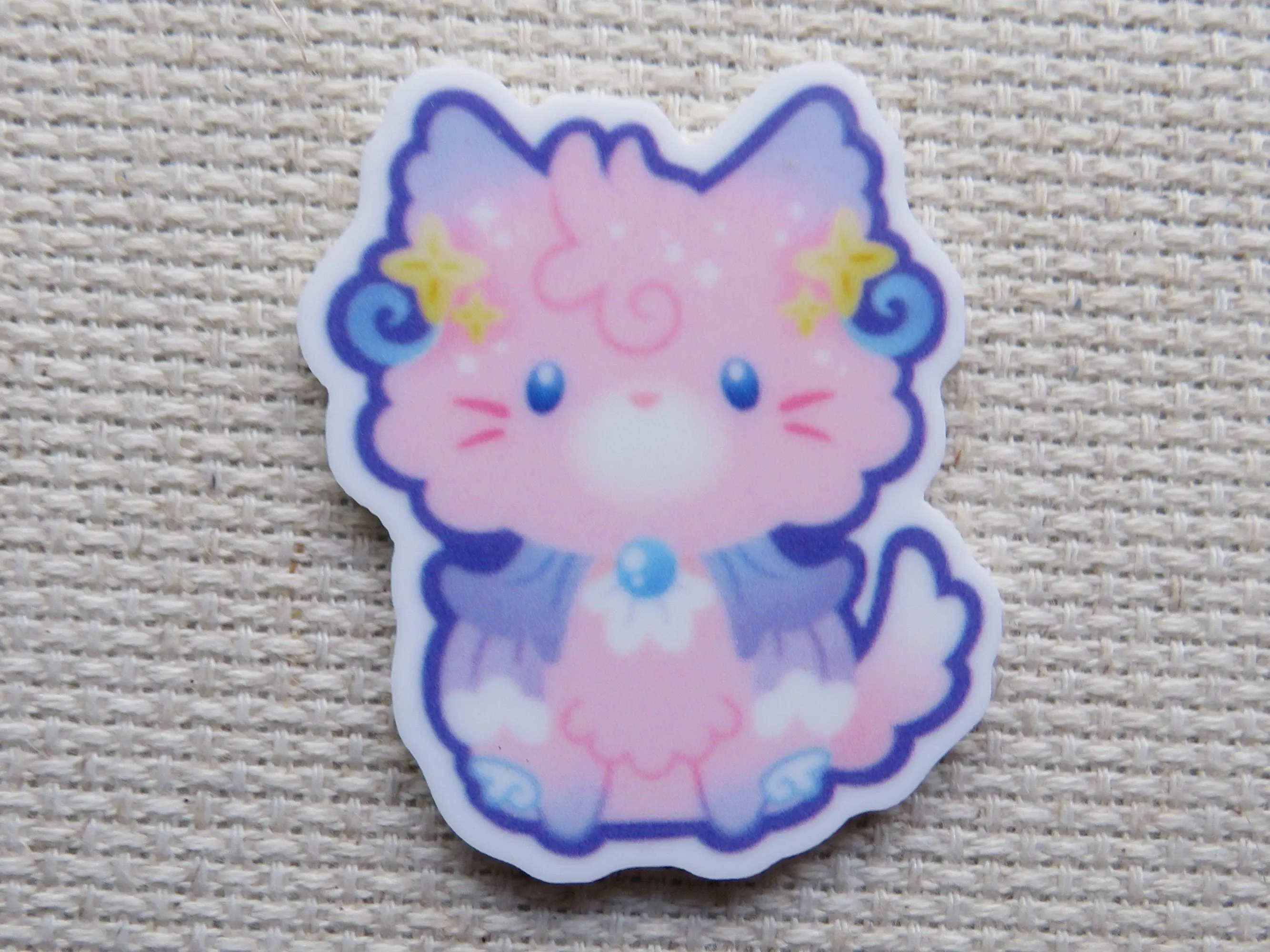 Pink and Blue Kitty Needle Minder, Cover Minder, Magnet